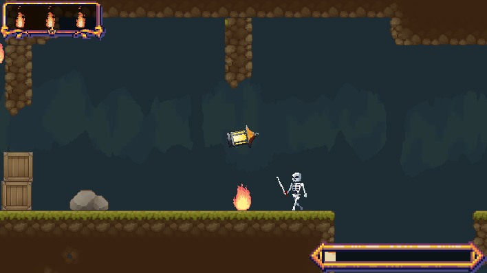 The lantern character platforming in the game